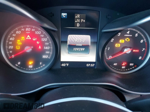 2016 Mercedes-Benz C 300 with VIN 55SWF4JB7GU109002, listed as a Copart auction lot 58001245 with 109,289 mi miles and Salvage title. Bid and sale history available at DreamBid. Image 9.
