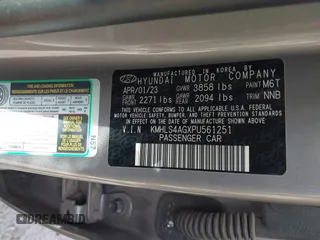 2023 Hyundai Elantra SEL with VIN KMHLS4AGXPU561251, listed as a IAAI auction lot 41752907 with Not Provided miles and . Bid and sale history available at DreamBid. Image 9.