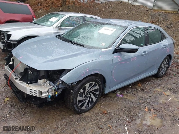2018 Honda Civic Hatchback LX with VIN SHHFK7H2XJU421311, listed as a IAAI auction lot 41685190 with 81,187 mi miles. Bid and sale history available at carsss.com. Image 2.