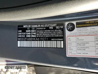 2019 Mercedes-Benz E-Class AMG E 53 with VIN WDDZF6BB9KA619271, listed as a Copart auction lot 65556992 with 15,354 mi miles. Bid and sale history available at carsss.com. Image 15.
