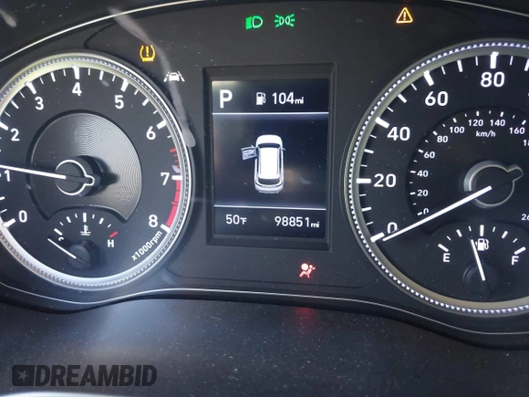 2019 Hyundai Santa Fe SE with VIN 5NMS2CAD5KH011357, listed as a IAAI auction lot 40918980 with 98,851 mi miles. Bid and sale history available at carsss.com. Image 15.