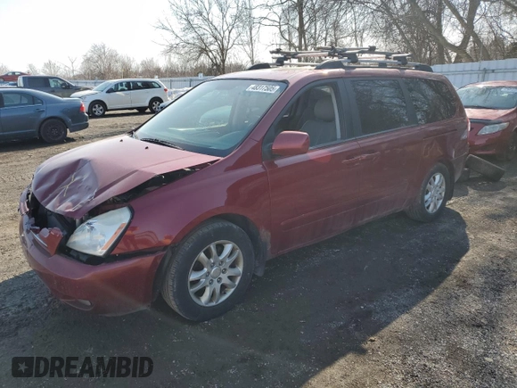 2008 Kia Sedona LX with VIN KNDMB233486207397, listed as a Copart auction lot 48317505 with Not Provided miles and Clean Title. Bid and sale history available at carsss.com. Image 1.