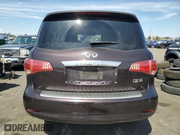 2012 Infiniti QX56 8-passenger with VIN JN8AZ2NC4C9317535, listed as a Copart auction lot 69211014 with 157,117 mi miles and Clean Title. Bid and sale history available at carsss.com. Image 6.