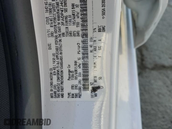 2016 Ford Fiesta S с VIN 3FADP4TJ4GM172053, выставлен на аукционе Copart как лот 53920555 с пробегом 69 559 миль миль и Списание • Salvage title. История ставок и продаж доступна на DreamBid. Изображение 12.