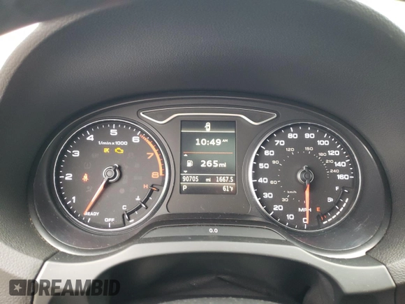 2016 Audi A3 1.8T Premium with VIN WAUA7GFF2G1020031, listed as a Copart auction lot 50440063 with 90,705 mi miles. Bid and sale history available at carsss.com. Image 9.
