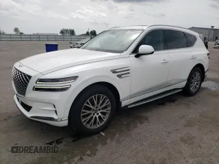 2021 Genesis GV80 with VIN KMUHB4SB9MU036462, listed as a Copart auction lot 48688625 with 57,904 mi miles and Salvage Title. Bid and sale history available at DreamBid. Image 1.