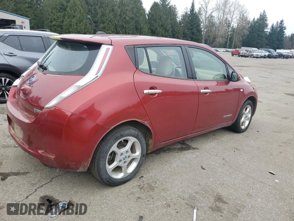2012 Nissan LEAF SL with VIN JN1AZ0CP5CT017885, listed as a Copart auction lot 48780335 with 56,663 mi miles and Clean Title. Bid and sale history available at carsss.com. Image 3.