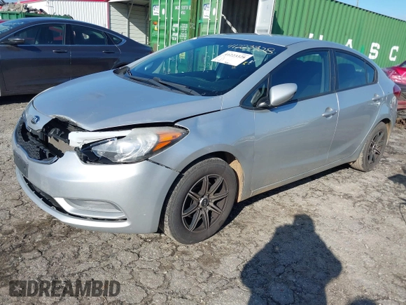 2014 Kia Forte LX with VIN KNAFK4A61E5241121, listed as a IAAI auction lot 41223328 with 155,663 mi miles. Bid and sale history available at carsss.com. Image 2.