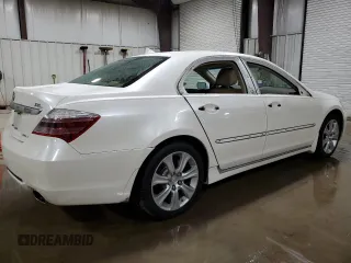 2009 Acura RL Tech Pkg with VIN JH4KB26679C002302, listed as a Copart auction lot 50381735 with 166,591 mi miles and Salvage Title. Bid and sale history available at carsss.com. Image 3.