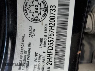 2007 Acura CSX Premium z VIN 2HHFD55757H200733, wystawiony jako Copart lot #72176904 z przebiegiem 274 806 mil mil oraz Tytuł czysty. Historia ofert i sprzedaży dostępna na DreamBid. Obrazek 13.
