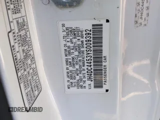 2000 Acura Integra LS z VIN JH4DC4453YS009392, wystawiony jako Copart lot #87478814 z przebiegiem 151 064 mil mil oraz Szkoda całkowita • Salvage title. Historia ofert i sprzedaży dostępna na DreamBid. Obrazek 12.