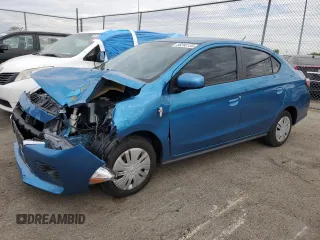 2024 Mitsubishi Mirage ES z VIN ML32FUFJ6RHF01882, wystawiony jako Copart lot #56096155 z przebiegiem 3 896 mil mil oraz Szkoda całkowita • Salvage title. Historia ofert i sprzedaży dostępna na DreamBid. Obrazek 1.