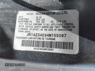 2004 Nissan 350Z Touring z VIN JN1AZ34E94M155097, wystawiony jako IAAI lot #42273474 z przebiegiem Nie podano mil oraz . Historia ofert i sprzedaży dostępna na DreamBid. Obrazek 9.
