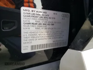 2018 Audi Q5 Premium Plus with VIN WA1BNAFY2J2231172, listed as a Copart auction lot 37492253 with 45,009 mi miles. Bid and sale history available at carsss.com. Image 12.