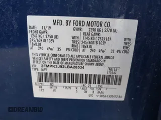 2020 Ford Edge SEL with VIN 2FMPK3J92LBA28534, listed as a IAAI auction lot 42059959 with 108,889 mi miles and . Bid and sale history available at DreamBid. Image 9.