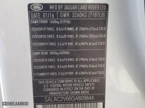 2016 Land Rover LR4 with VIN SALAC2V66GA809844, listed as a Copart auction lot 70978774 with 146,247 mi miles and Clean Title. Bid and sale history available at carsss.com. Image 13.