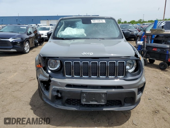 2020 Jeep Renegade Sport with VIN ZACNJBAB7LPL02959, listed as a Copart auction lot 59115815 with 74,307 mi miles and Salvage title. Bid and sale history available at DreamBid. Image 5.