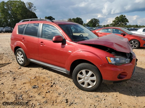 2012 Mitsubishi Outlander ES with VIN JA4AS2AW8CU004558, listed as a Copart auction lot 74552094 with 213,094 mi miles and Salvage Title. Bid and sale history available at carsss.com. Image 4.