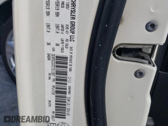 2012 Dodge Journey SXT с VIN 3C4PDCCG7CT211927, выставлен на аукционе Copart как лот 77769624 с пробегом 136 819 миль миль и Списание • Salvage title. История ставок и продаж доступна на DreamBid. Изображение 13.