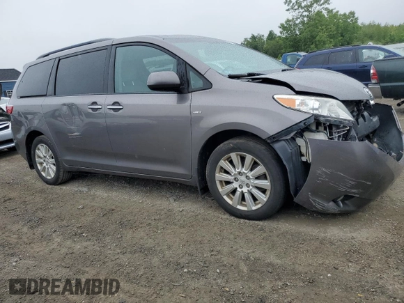 2017 Toyota Sienna XLE with VIN 5TDDZ3DC4HS187233, listed as a Copart auction lot 60227715 with 123,191 mi miles and Salvage title. Bid and sale history available at DreamBid. Image 4.