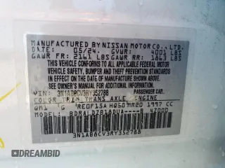 2024 Nissan Sentra SV with VIN 3N1AB8CV3RY352788, listed as a Copart auction lot 54801595 with 28,453 mi miles and Clean Title. Bid and sale history available at DreamBid. Image 13.
