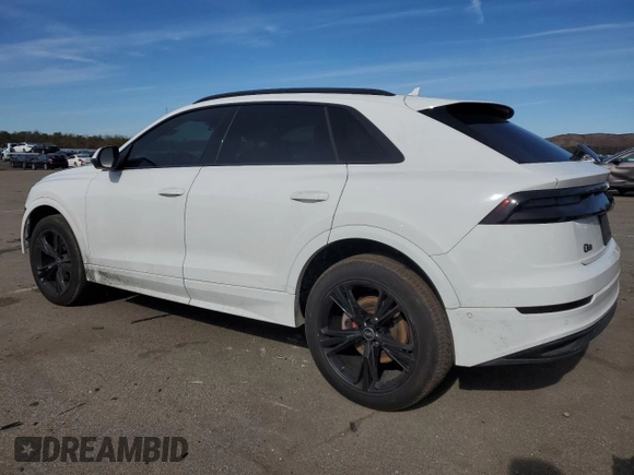 2022 Audi Q8 Premium Plus with VIN WA1BVBF1XND010860, listed as a Copart auction lot 43345745 with 34,568 mi miles and Salvage Title. Bid and sale history available at carsss.com. Image 2.