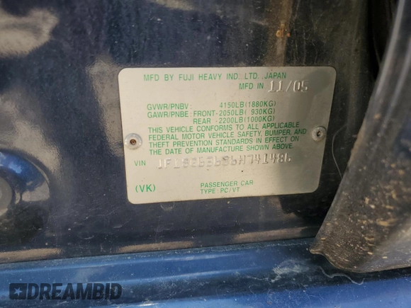 2006 Subaru Forester 2.5 X with VIN JF1SG63686H741486, listed as a Copart auction lot 70025004 with 0 mi miles and Salvage Title. Bid and sale history available at carsss.com. Image 16.