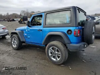 2021 Jeep Wrangler Sport S with VIN 1C4GJXAG2MW762104, listed as a Copart auction lot 46620845 with 56,799 mi miles and Salvage Title. Bid and sale history available at DreamBid. Image 2.