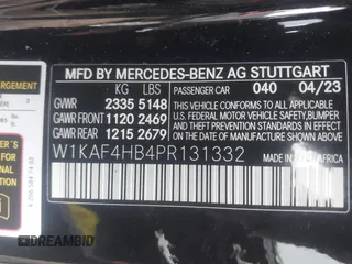 2023 Mercedes-Benz C 300 with VIN W1KAF4HB4PR131332, listed as a IAAI auction lot 41099371 with 20,645 mi miles and . Bid and sale history available at DreamBid. Image 9.