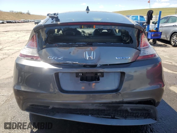 2015 Honda CR-Z EX with VIN JHMZF1D64FS001254, listed as a Copart auction lot 53082825 with 57,910 mi miles and Salvage title. Bid and sale history available at DreamBid. Image 6.