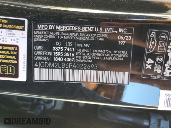 2023 Mercedes-Benz EQS 450 z VIN 4JGDM2EB6PA022693, wystawiony jako Copart lot #86565954 z przebiegiem 17 391 mil mil oraz Szkoda całkowita • Salvage title. Historia ofert i sprzedaży dostępna na DreamBid. Obrazek 14.