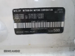 2016 Mitsubishi Lancer SE with VIN JA32V2FW4GU601852, listed as a Copart auction lot 80266414 with 205,708 mi miles and Salvage Title. Bid and sale history available at DreamBid. Image 12.