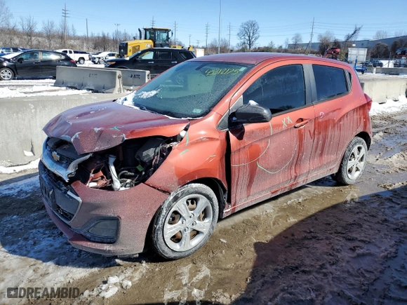 2021 Chevrolet Spark LS with VIN KL8CB6SA0MC710691, listed as a Copart auction lot 45312175 with 55,552 mi miles and Salvage Title. Bid and sale history available at carsss.com. Image 1.