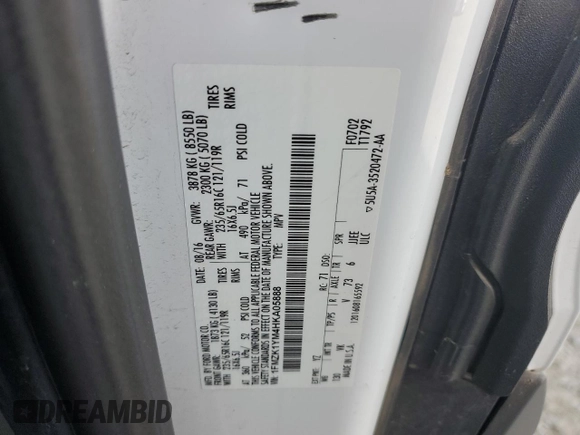 2017 Ford Transit XL с VIN 1FMZK1YM4HKA05888, выставлен на аукционе Copart как лот 78957974 с пробегом 158 768 миль миль и Чистый • Clean title. История ставок и продаж доступна на DreamBid. Изображение 13.
