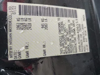 2022 Nissan Altima SR z VIN 1N4BL4CV0NN406553, wystawiony jako IAAI lot #42178905 z przebiegiem 43 138 mil mil oraz . Historia ofert i sprzedaży dostępna na DreamBid. Obrazek 9.