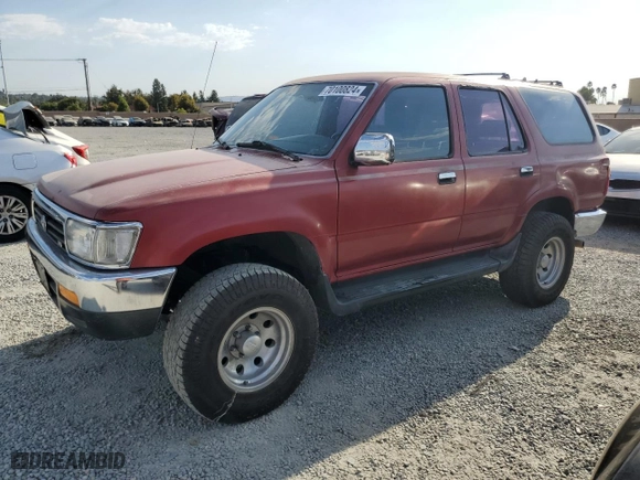 1992 Toyota 4Runner SR5 with VIN JT3VN29V6N9000058, listed as a Copart auction lot 70100824 with 271,696 mi miles and Clean Title. Bid and sale history available at carsss.com. Image 1.