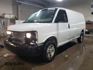 2012 Chevrolet Express Cargo Van with VIN 1GCWGFCA8C1100293, listed as a Copart auction lot 50470195 with 250,615 mi miles and Salvage Title. Bid and sale history available at carsss.com. Image 1.