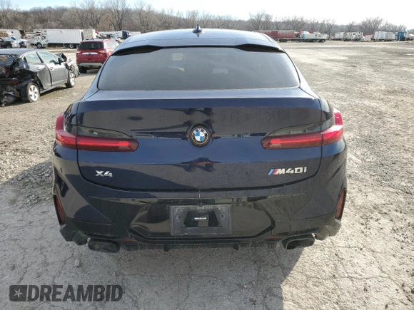 2023 BMW X4 M40i with VIN 5UX43DT06P9R01258, listed as a Copart auction lot 41738674 with 8,184 mi miles and Salvage Title. Bid and sale history available at carsss.com. Image 6.