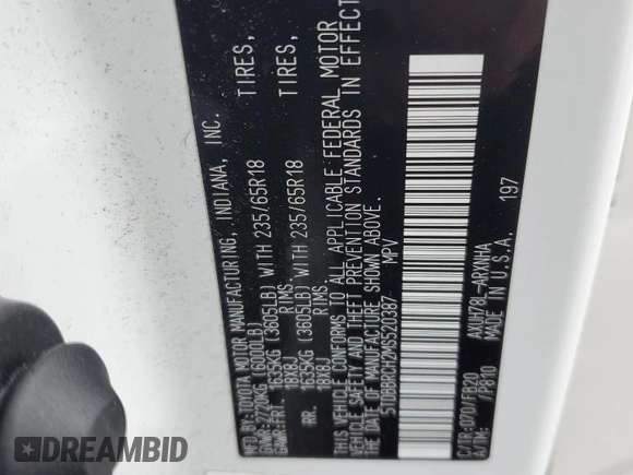 2021 Toyota Highlander Hybrid LE with VIN 5TDBBRCH2MS520387, listed as a Copart auction lot 54453245 with 81,505 mi miles and Salvage title. Bid and sale history available at DreamBid. Image 14.