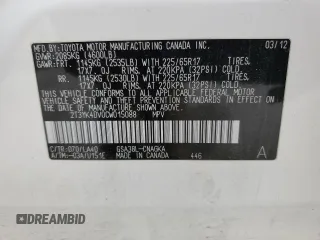 2012 Toyota RAV4 Limited z VIN 2T3YK4DV0CW015088, wystawiony jako Copart lot #47885465 z przebiegiem 134 278 mil mil oraz Szkoda całkowita • Salvage title. Historia ofert i sprzedaży dostępna na DreamBid. Obrazek 13.
