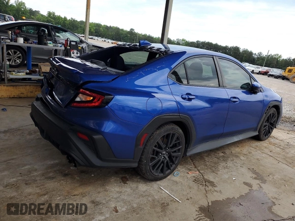 2022 Subaru WRX Premium with VIN JF1VBAF64N9029561, listed as a Copart auction lot 56467545 with 42,596 mi miles and Salvage title. Bid and sale history available at DreamBid. Image 3.
