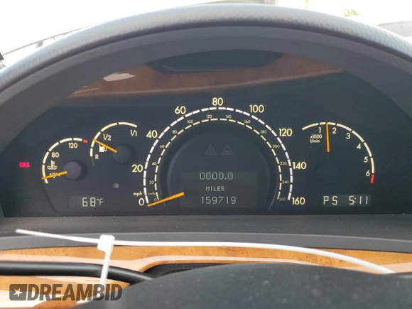 2002 Mercedes-Benz S-Class 4.3L with VIN WDBNG70J82A313571, listed as a Copart auction lot 48008415 with 159,719 mi miles and Salvage Title. Bid and sale history available at carsss.com. Image 9.