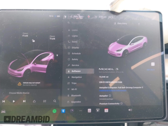 2019 Tesla Model 3 Mid Range with VIN 5YJ3E1EA5KF397098, listed as a IAAI auction lot 41943570 with 72,046 mi miles and . Bid and sale history available at DreamBid. Image 18.