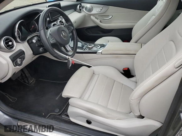 2017 Mercedes-Benz C 300 with VIN WDDWJ4JB3HF444647, listed as a Copart auction lot 47061125 with 48,172 mi miles and Salvage Title. Bid and sale history available at carsss.com. Image 7.