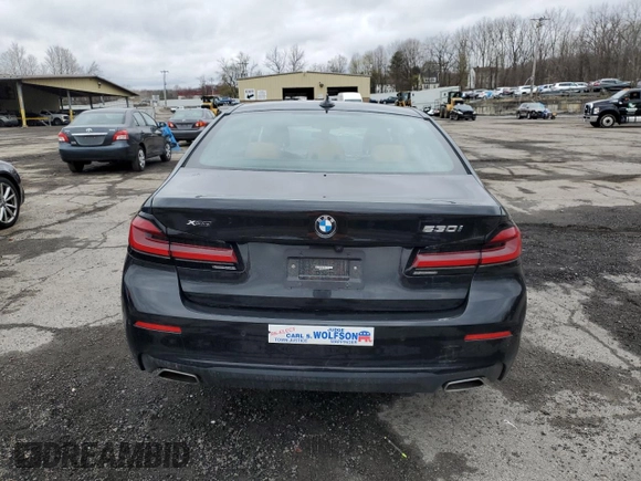 2023 BMW 5 Series 530i xDrive with VIN WBA13BJ05PCN16611, listed as a Copart auction lot 52170075 with Not Provided miles and Salvage Title. Bid and sale history available at DreamBid. Image 6.