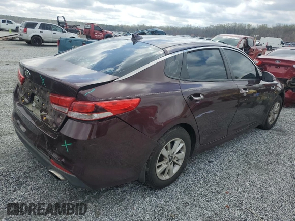 2016 Kia Optima LX with VIN 5XXGT4L35GG041185, listed as a Copart auction lot 50171935 with 165,619 mi miles and Salvage title. Bid and sale history available at DreamBid. Image 3.