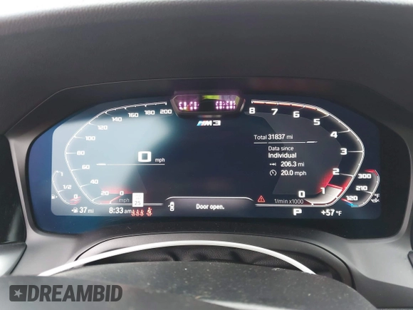 2022 BMW M3 Competition z VIN WBS33AY09NFL79043, wystawiony jako IAAI lot #42180934 z przebiegiem 31 837 mil mil oraz . Historia ofert i sprzedaży dostępna na DreamBid. Obrazek 7.