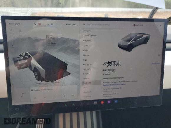 2024 Tesla Cybertruck с VIN 7G2CEHED5RA004045, выставлен на аукционе Copart как лот 48466055 с пробегом 6 580 миль миль и Списание • Salvage title. История ставок и продаж доступна на DreamBid. Изображение 9.