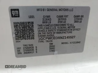 2022 Chevrolet Silverado 1500 LT with VIN 1GCPWCEDXNZ145527, listed as a Copart auction lot 47473405 with 43,995 mi miles and Salvage Title. Bid and sale history available at DreamBid. Image 13.