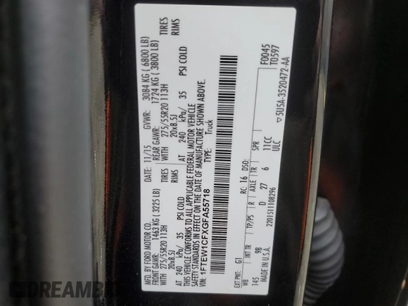 2016 Ford F-150 XL with VIN 1FTEW1CFXGFA55718, listed as a Copart auction lot 51209325 with Not Provided miles and Salvage Title. Bid and sale history available at carsss.com. Image 12.